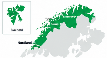 Dekningsområde: Nordland, Troms, Finnmark og Svalbard
